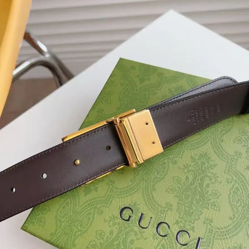 [BUNJANG] Gucci GG Buckle Leather Belt / 구찌 GG 버클 가죽 벨트