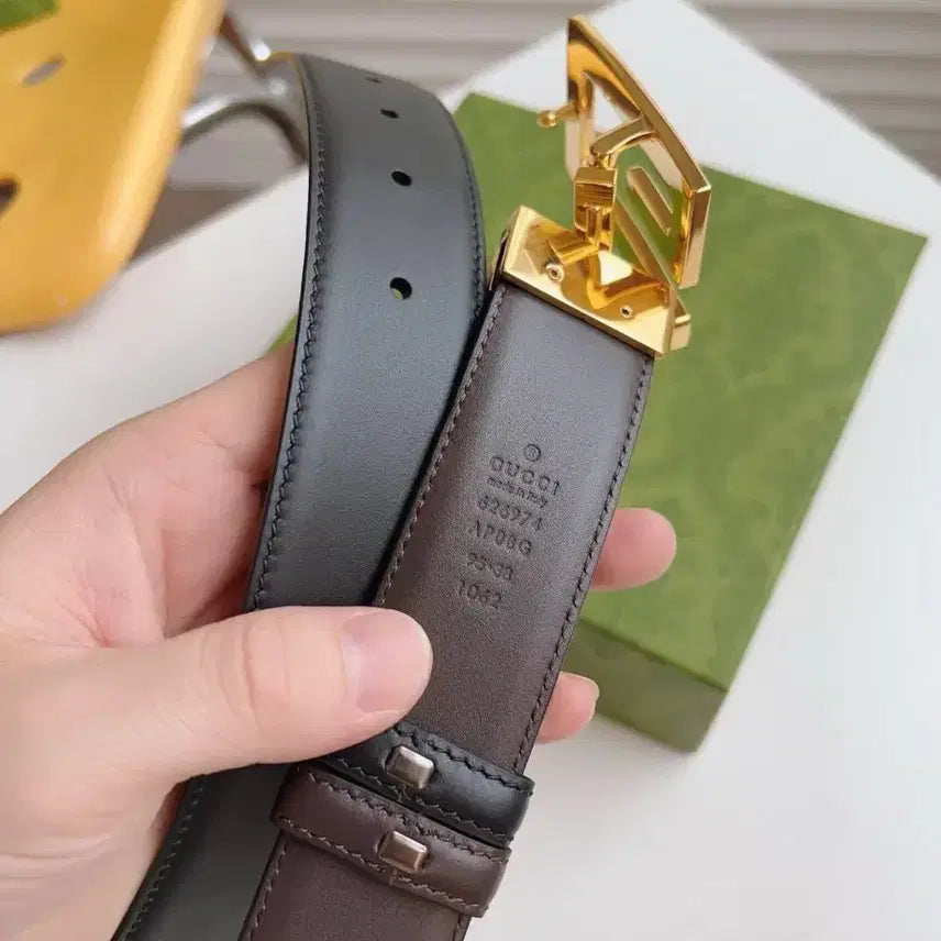 [BUNJANG] Gucci GG Buckle Leather Belt / 구찌 GG 버클 가죽 벨트