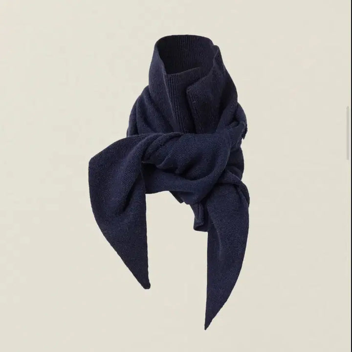 [BUNJANG] EE Numare Distressed Closure Wool Scarf - Navy / EE 누마레 DISTRESSED CLOSURE WOOL SCARF 네이비