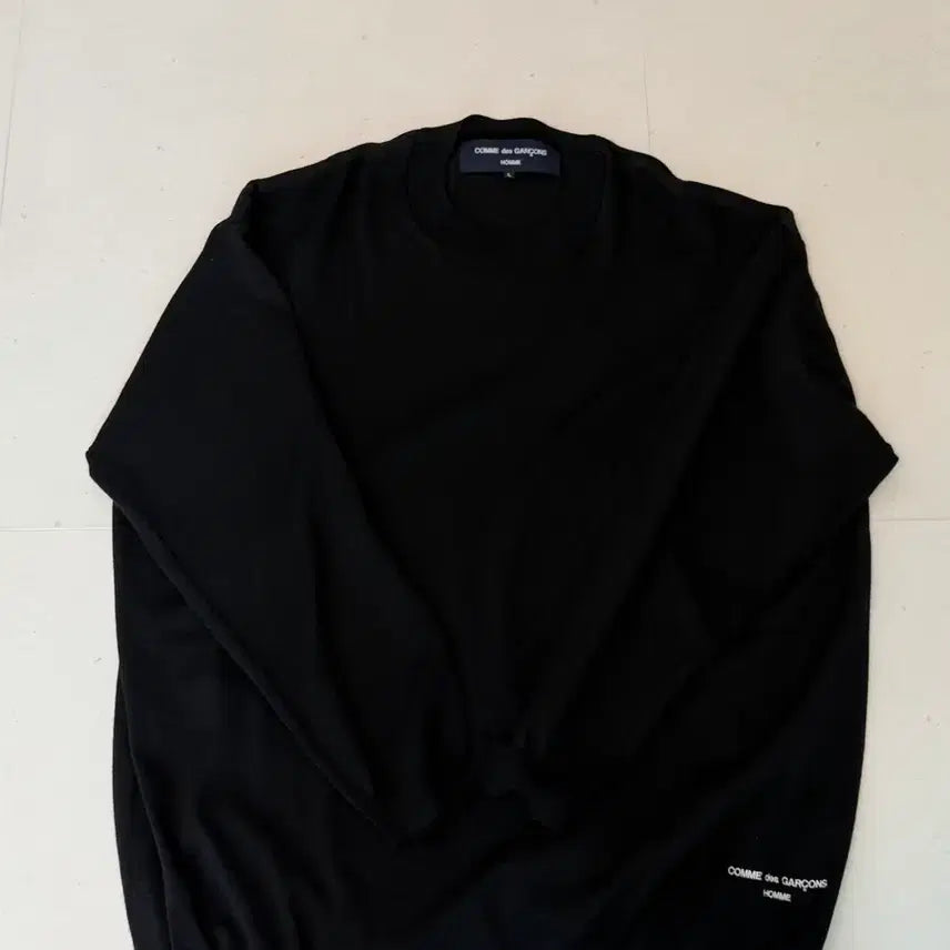 [BUNJANG] Comme des Garcons Homme Black Knit Sweater / [L] 꼼데가르송옴므 니트 블랙 스트링디테일