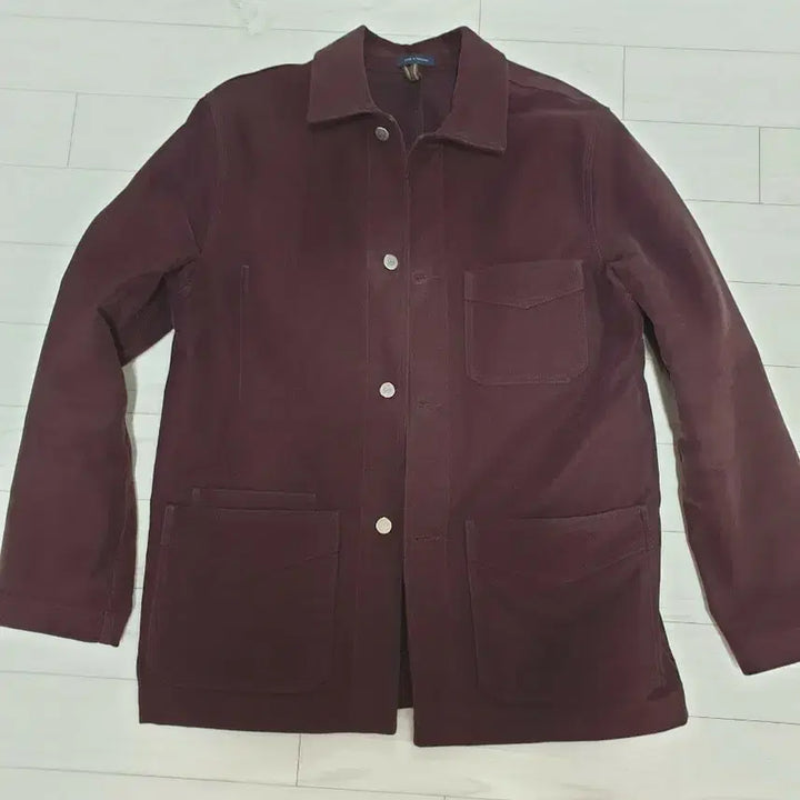 [BUNJANG] Drakes Moleskin Chore Jacket Burgundy Size 38 / 드레익스 몰스킨 초어자켓38