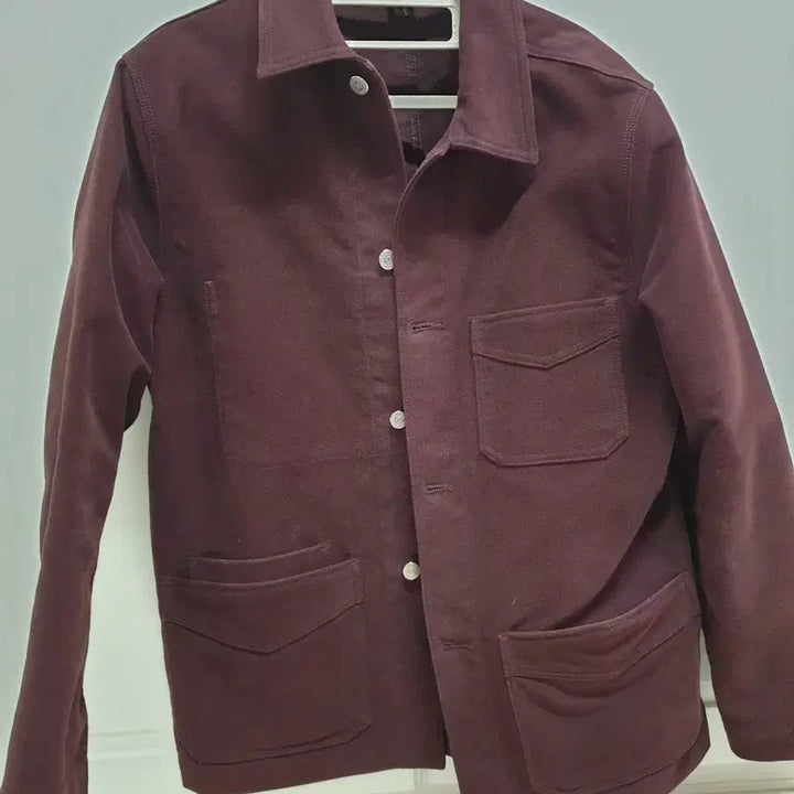 [BUNJANG] Drakes Moleskin Chore Jacket Burgundy Size 38 / 드레익스 몰스킨 초어자켓38