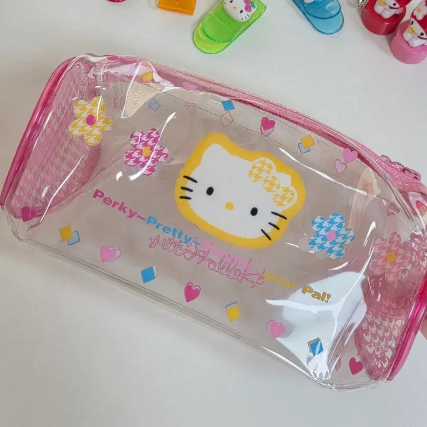 [BUNJANG] Sanrio Classic Hello Kitty PVC Pencil Case / 고전키티 카오하나 꽃키티 pvc 필통