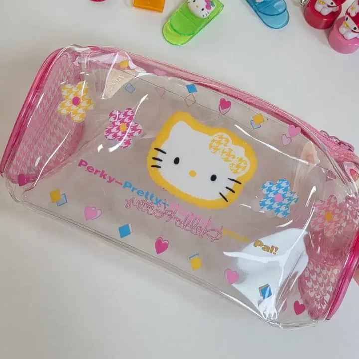 [BUNJANG] Sanrio Classic Hello Kitty PVC Pencil Case / 고전키티 카오하나 꽃키티 pvc 필통