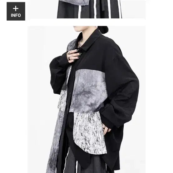 [BUNJANG] Yohji Yamamoto Style Ken Studio Unique Patch Gothic Shirt Unisex / 요지야마모토st 켄스튜디오 유니크 패치 고딕 셔츠 남녀공용