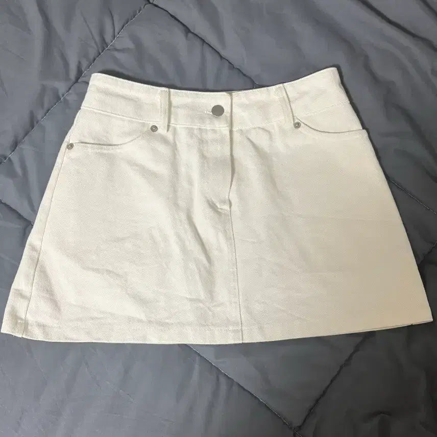 [BUNJANG] Ivory Mini Skirt S / 아이보리 미니 스커트 S