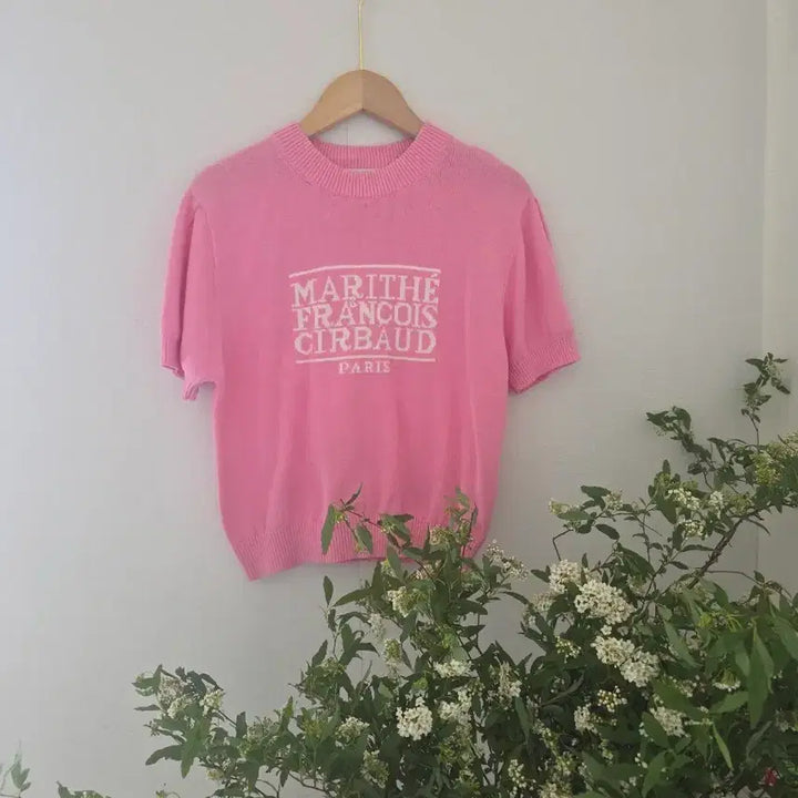 [SOLD OUT] 마리떼 프랑소와 저버 반팔 니트 핑크 OS