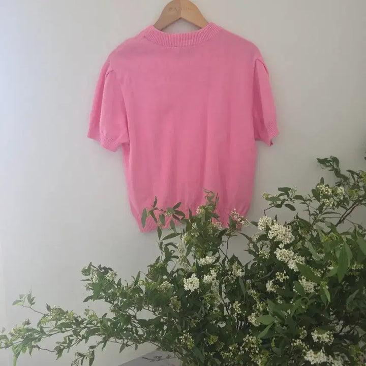 [SOLD OUT] 마리떼 프랑소와 저버 반팔 니트 핑크 OS