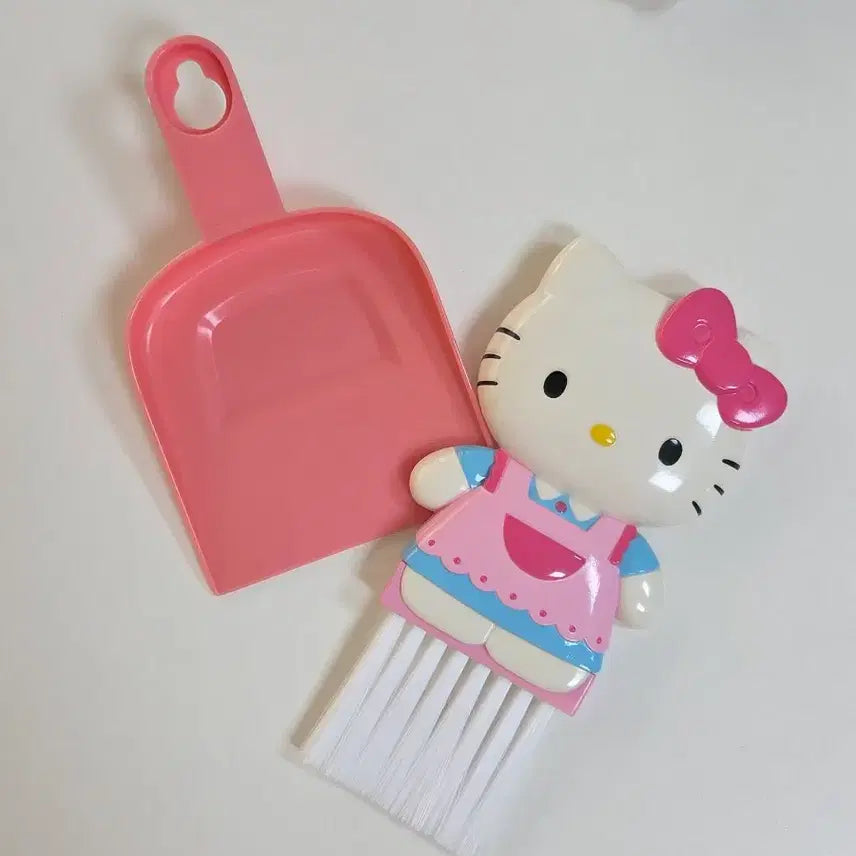 [BUNJANG] Sanrio Classic Maid Kitty Broom &amp; Dustpan Set / 고전키티 메이드키티 청소 브러쉬 빗자루 웨이트리스키티