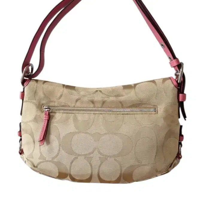 [BUNJANG] Coach Signature Shoulder Bag Beige Pink / 코치 시그니처 숄더백 베이지 핑크 히메 갸루 y2k 올드코치 빈티지코치