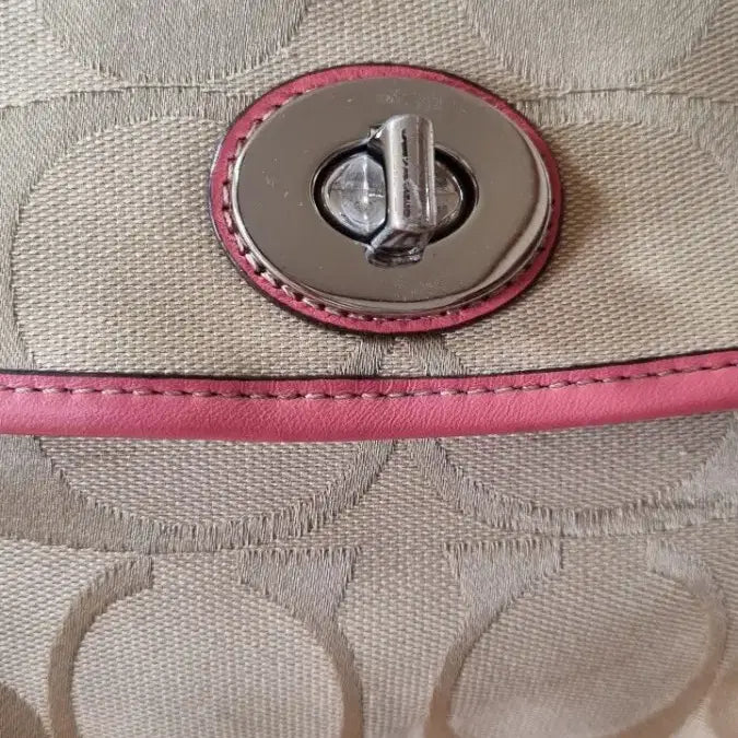 [BUNJANG] Coach Signature Shoulder Bag Beige Pink / 코치 시그니처 숄더백 베이지 핑크 히메 갸루 y2k 올드코치 빈티지코치