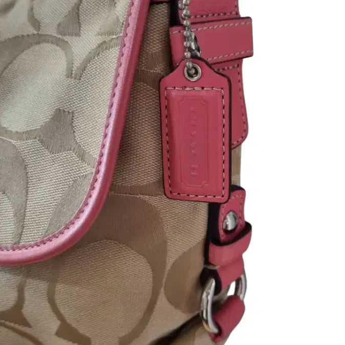 [BUNJANG] Coach Signature Shoulder Bag Beige Pink / 코치 시그니처 숄더백 베이지 핑크 히메 갸루 y2k 올드코치 빈티지코치