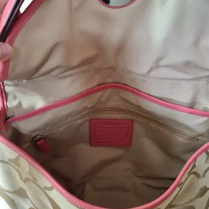 [BUNJANG] Coach Signature Shoulder Bag Beige Pink / 코치 시그니처 숄더백 베이지 핑크 히메 갸루 y2k 올드코치 빈티지코치