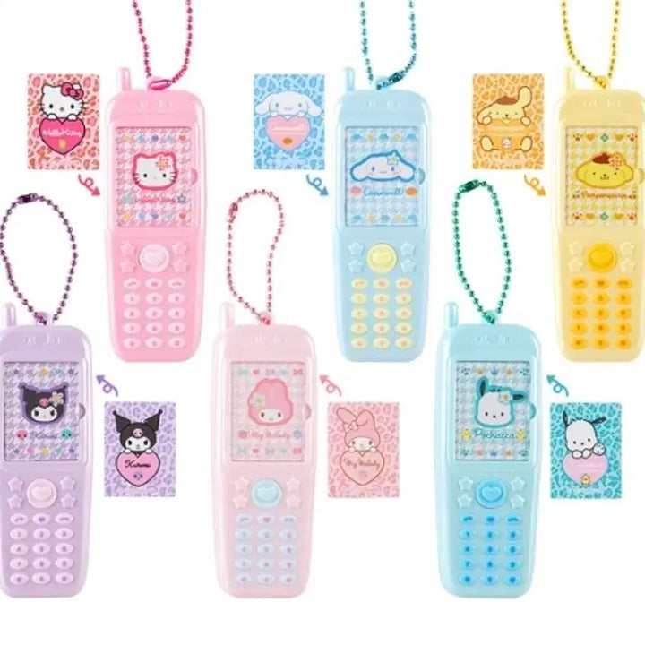 [BUNJANG] Sanrio Pompompurin Feature Phone Keyring / 산리오 폼폼푸린 카오하나 피쳐폰 휴대폰 핸드폰 키링 포토 키홀더 가라케