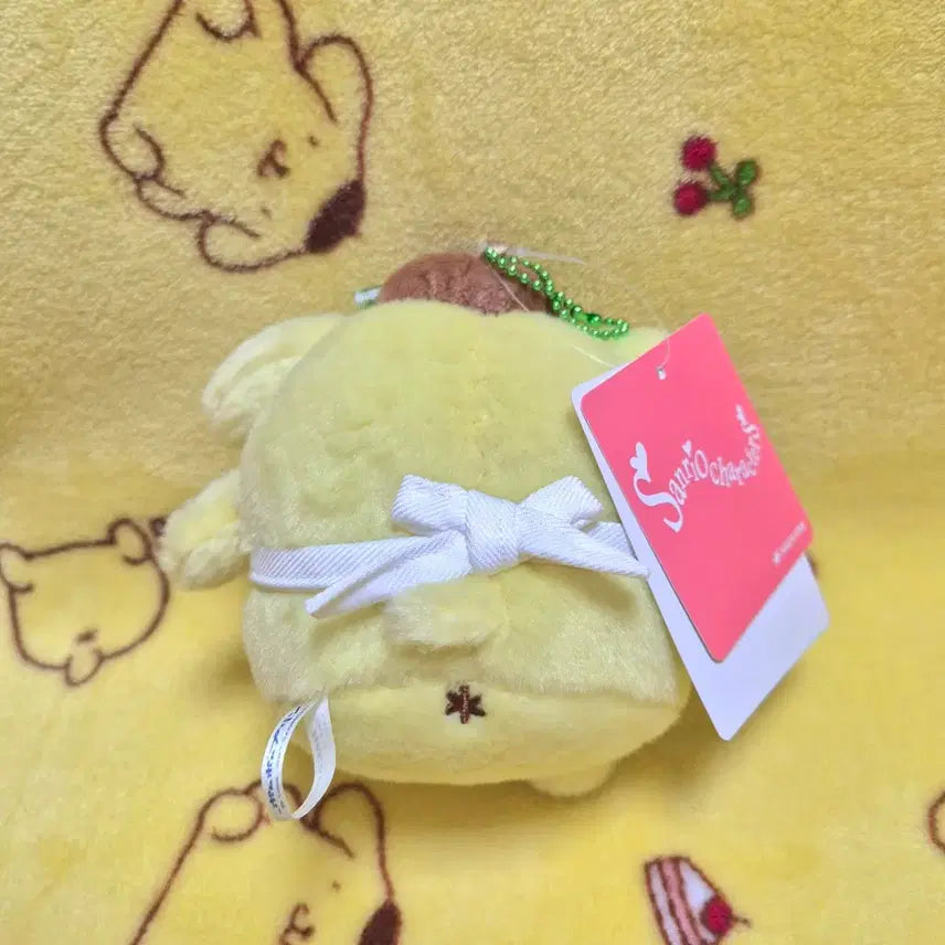 [BUNJANG] Sanrio Pompompurin Gingham Check Cafe Apron Mascot Keyring / 산리오 폼폼푸린 깅엄 체크 카페 앞치마 마스코트 키링 인형 홀더