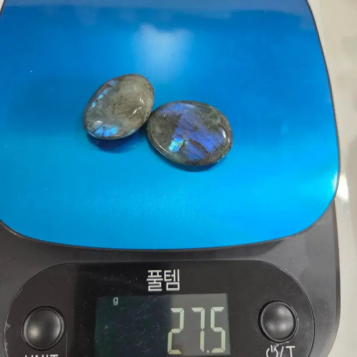 [BUNJANG] Natural Labradorite Palm Stone Set / 블루 레브라도라이트 팜스톤 2개 세트