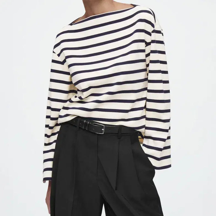 [BUNJANG] COS Boat Neck Stripe Top / (25년구매) COS 코스 보트넥 스트라이프 탑 티셔츠 맨투맨