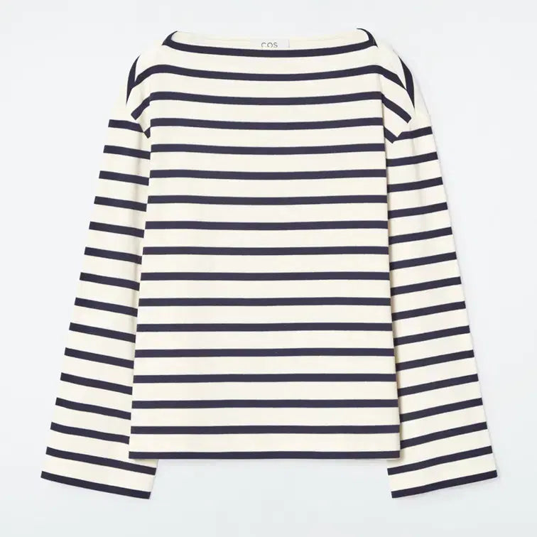 [BUNJANG] COS Boat Neck Stripe Top / (25년구매) COS 코스 보트넥 스트라이프 탑 티셔츠 맨투맨