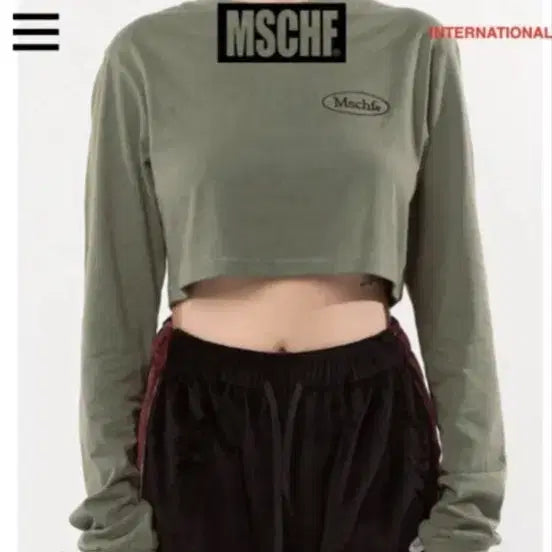 [BUNJANG] MSCHF Cropped Long Sleeve T-Shirt / MSCHF 미스치프 크롭 긴팔티