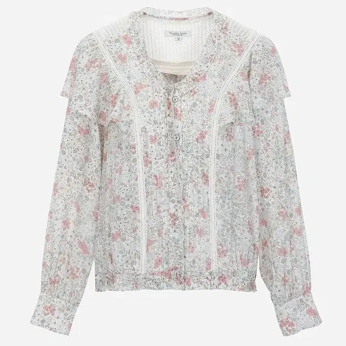 [BUNJANG] Thursday Island Floral Lace Ruffle Blouse / 써스데이아일랜드 플라워 레이스 러플 블라우스