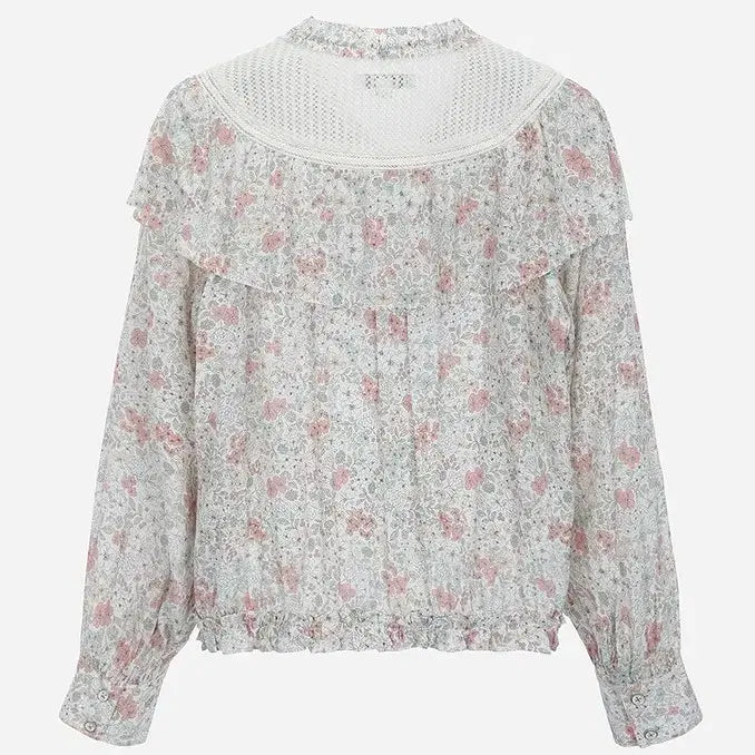 [BUNJANG] Thursday Island Floral Lace Ruffle Blouse / 써스데이아일랜드 플라워 레이스 러플 블라우스