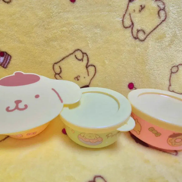 [BUNJANG] Sanrio Pompompurin 3-Tier Mini Food Container Set / 산리오 폼폼푸린 미니 푸드 컨테이너 반찬통 3단 세트