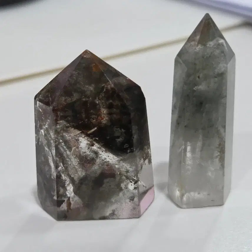 [BUNJANG] Natural Garden Quartz Landscape Crystal 42mm / 수정 속 작은 정원, 천연가든쿼츠(풍경수정) 2개 세트