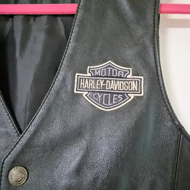 [BUNJANG] Harley Davidson Leather Vest Black / 할리데이비슨 가죽 조끼 블랙