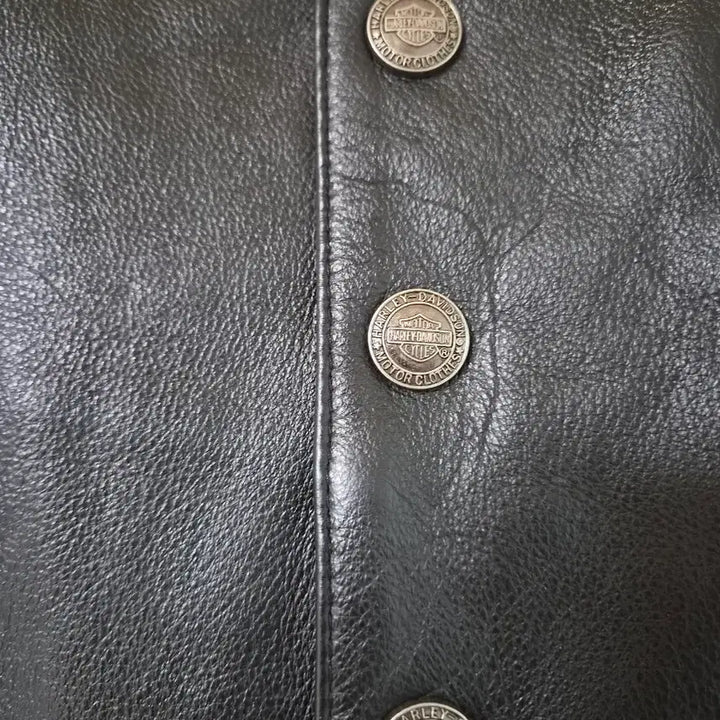 [BUNJANG] Harley Davidson Leather Vest Black / 할리데이비슨 가죽 조끼 블랙