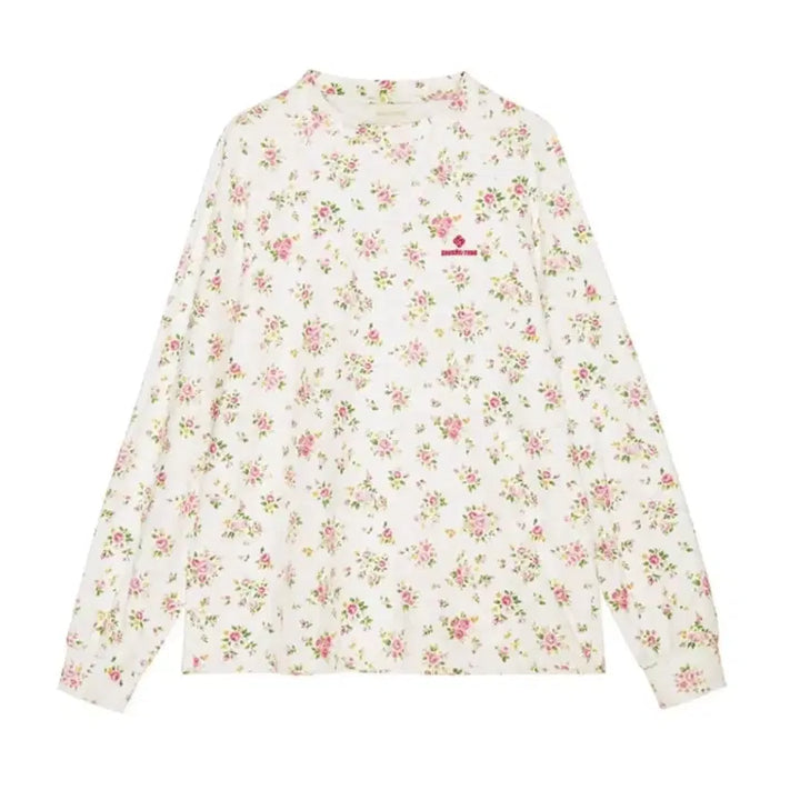 [SOLD OUT] 슈슈통 26ss 플로럴 롱 슬리브리스 탑