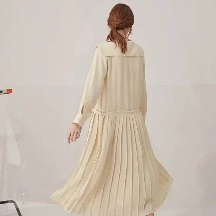 [BUNJANG] Bewel Mansion Sailor Collar Pleated Long Dress / 비뮤즈맨션 세일러 카라 플리츠 롱 원피스