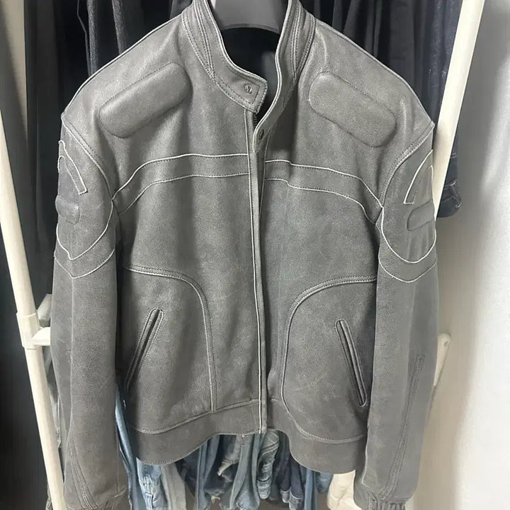 [BUNJANG] Ellude Dimension Leather Jacket Size 46 / 엘무드 디멘션 레더자켓 46