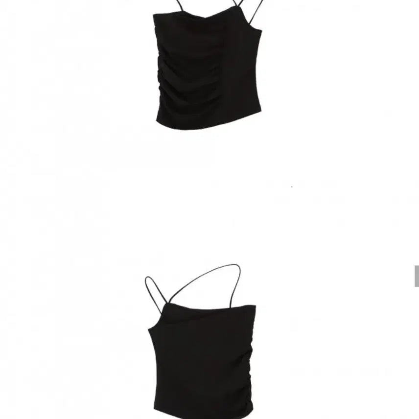 [BUNJANG] Asura Asymmetric Halter Crop Tank Top / 아수라 언발란스 홀터 셔링 크롭 나시 블랙