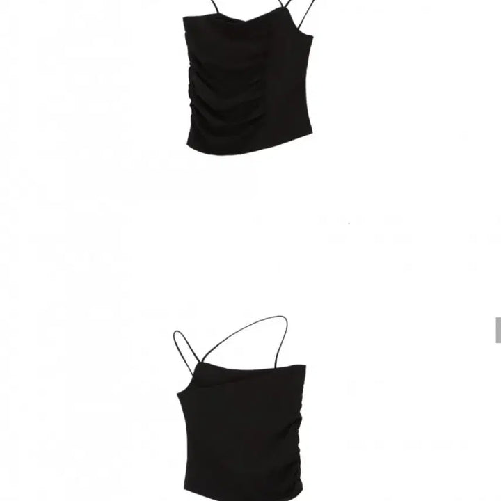[BUNJANG] Asura Asymmetric Halter Crop Tank Top / 아수라 언발란스 홀터 셔링 크롭 나시 블랙