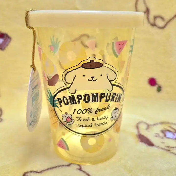 [BUNJANG] Sanrio Pompompurin Pineapple Pencil Case &amp; Holder Set / 2018 산리오 폼폼푸린 파인애플 필통 파우치 펜꽂이 펜케이스 연필꽂이