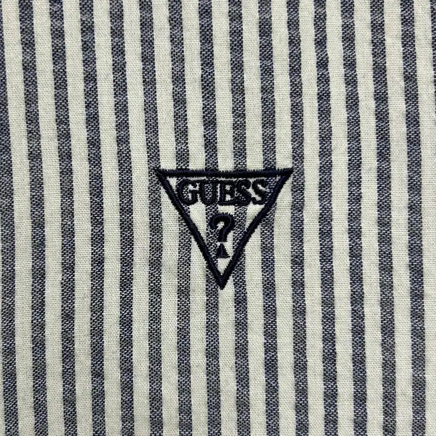 [BUNJANG] GUESS Striped Henley Neck Shirt / [여자-95]GUESS 게스 스트라이프 헨리넥 셔츠