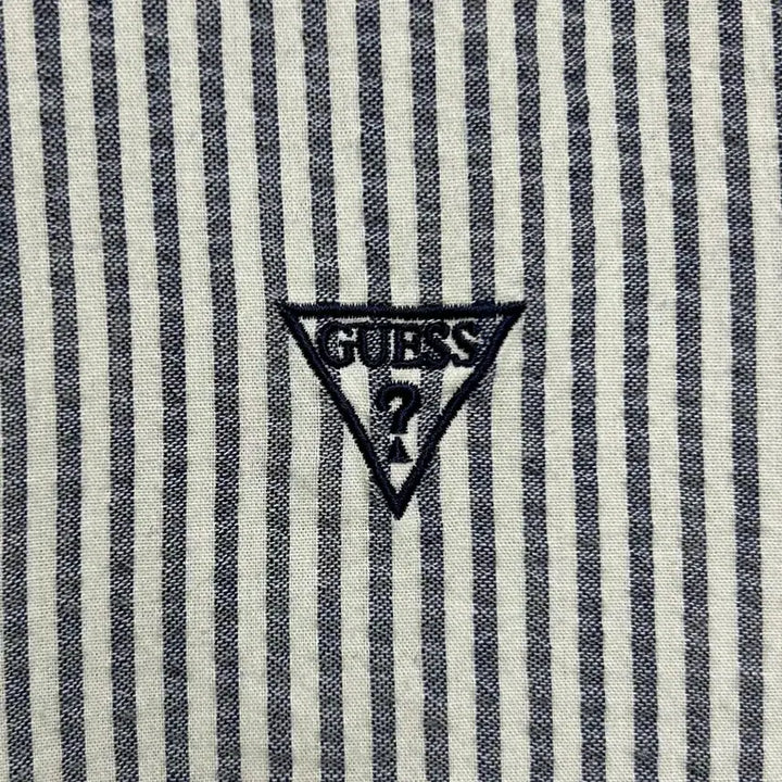 [BUNJANG] GUESS Striped Henley Neck Shirt / [여자-95]GUESS 게스 스트라이프 헨리넥 셔츠