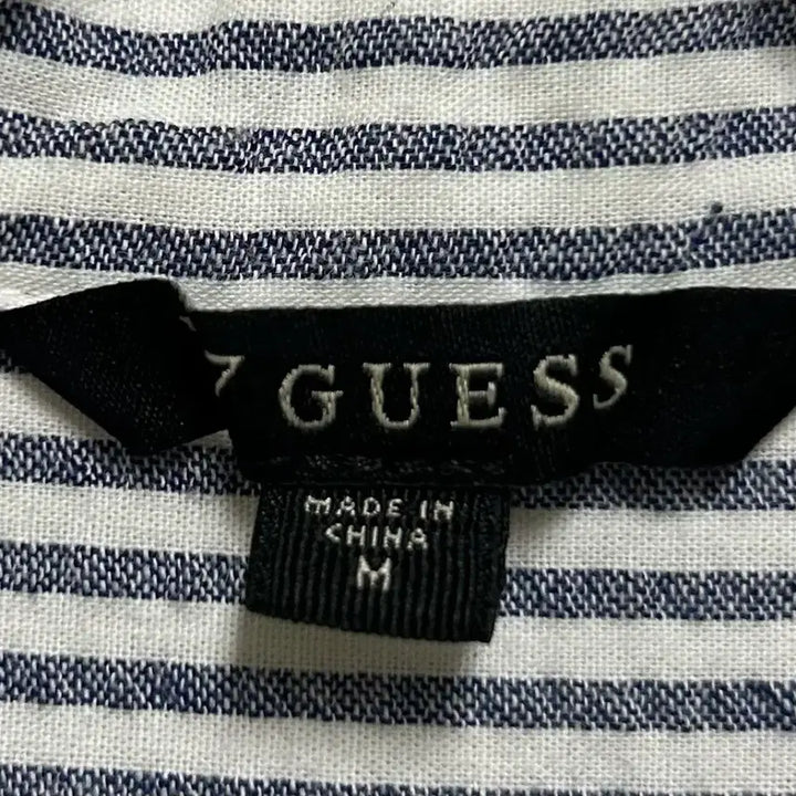 [BUNJANG] GUESS Striped Henley Neck Shirt / [여자-95]GUESS 게스 스트라이프 헨리넥 셔츠