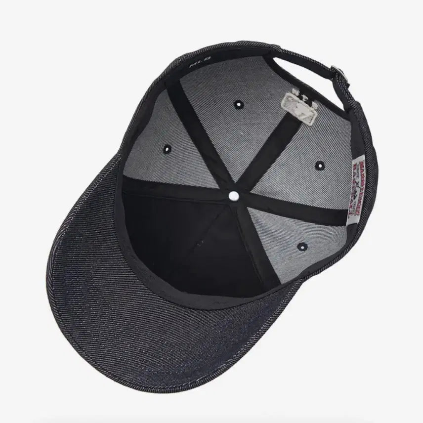 [BUNJANG] MLB Cursive Lettering Denim Unstructured Ball Cap NY (D.Navy) / mlb 컬시브 레터링 데님 언스트럭쳐 볼캡 NY (D.Navy)