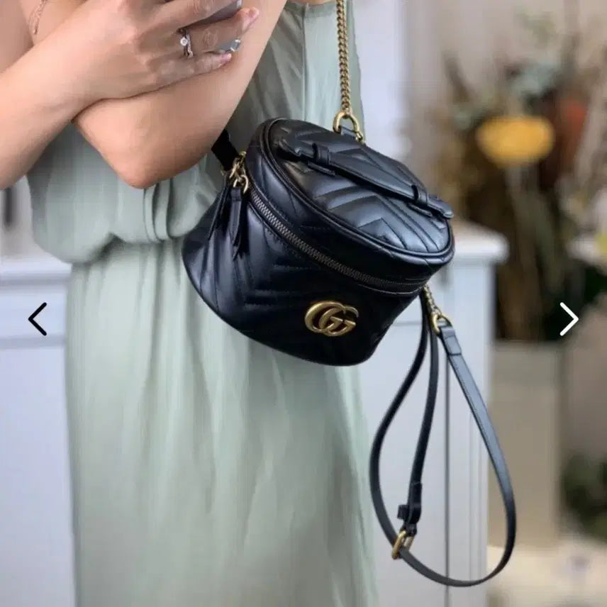 [BUNJANG] Gucci GG Marmont Micro Backpack Black / 구찌 마이크로백 블랙 GG 마몽 미니백팩 주말할인