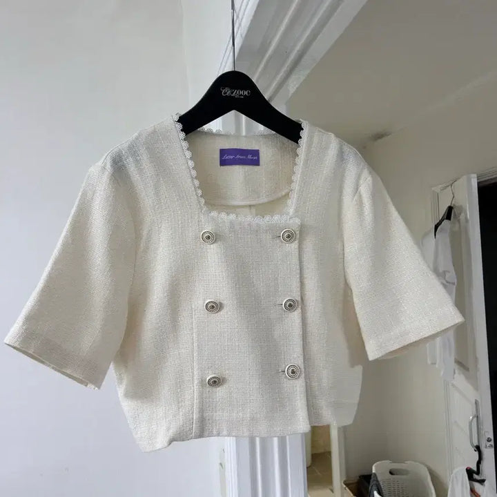 [BUNJANG] Letter From Moon Tweed Short Sleeve Jacket (Ivory) / 디자이너 브랜드 W컨셉 / 29cm 레터프롬문 트위드 반팔 자켓