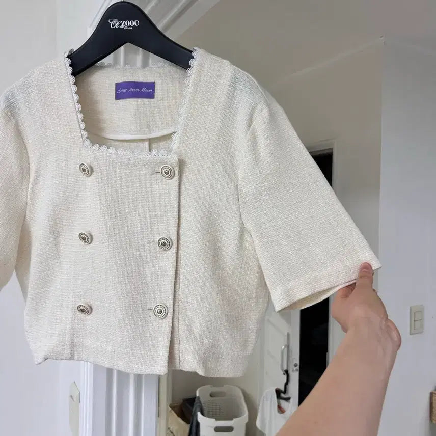 [BUNJANG] Letter From Moon Tweed Short Sleeve Jacket (Ivory) / 디자이너 브랜드 W컨셉 / 29cm 레터프롬문 트위드 반팔 자켓