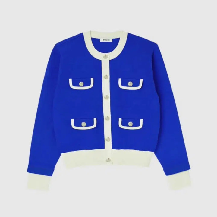 [BUNJANG] Sandro Flat Pocket Two-Tone Cardigan / 산드로 플랫 포켓 투톤 가디건