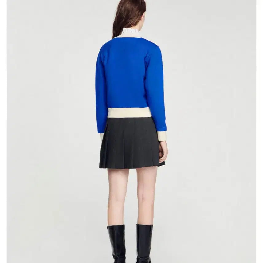 [BUNJANG] Sandro Flat Pocket Two-Tone Cardigan / 산드로 플랫 포켓 투톤 가디건