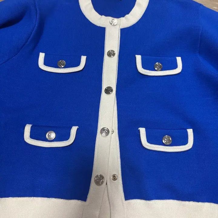 [BUNJANG] Sandro Flat Pocket Two-Tone Cardigan / 산드로 플랫 포켓 투톤 가디건