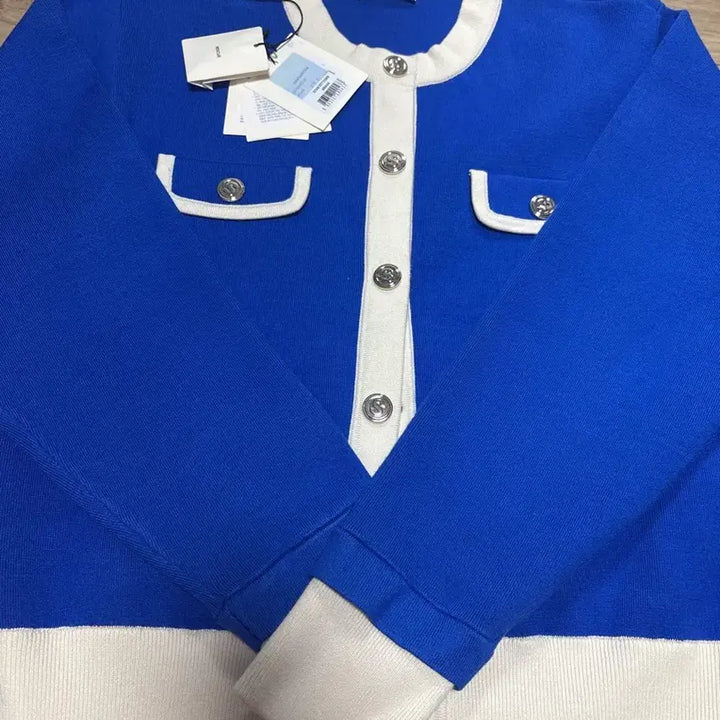 [BUNJANG] Sandro Flat Pocket Two-Tone Cardigan / 산드로 플랫 포켓 투톤 가디건