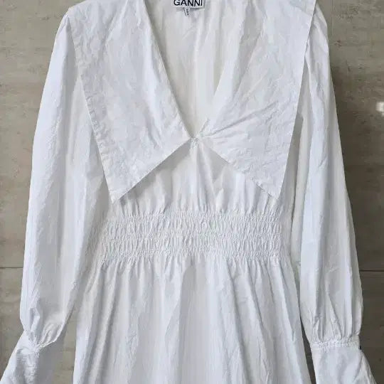 [BUNJANG] GANNI Poplin White Dress / GANNI 가니 포플린 여성 화이트 원피스