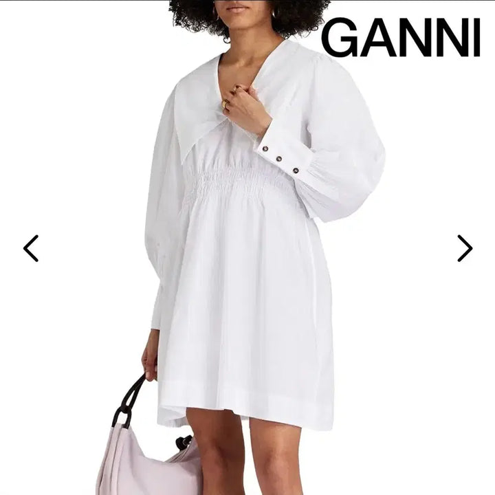 [BUNJANG] GANNI Poplin White Dress / GANNI 가니 포플린 여성 화이트 원피스