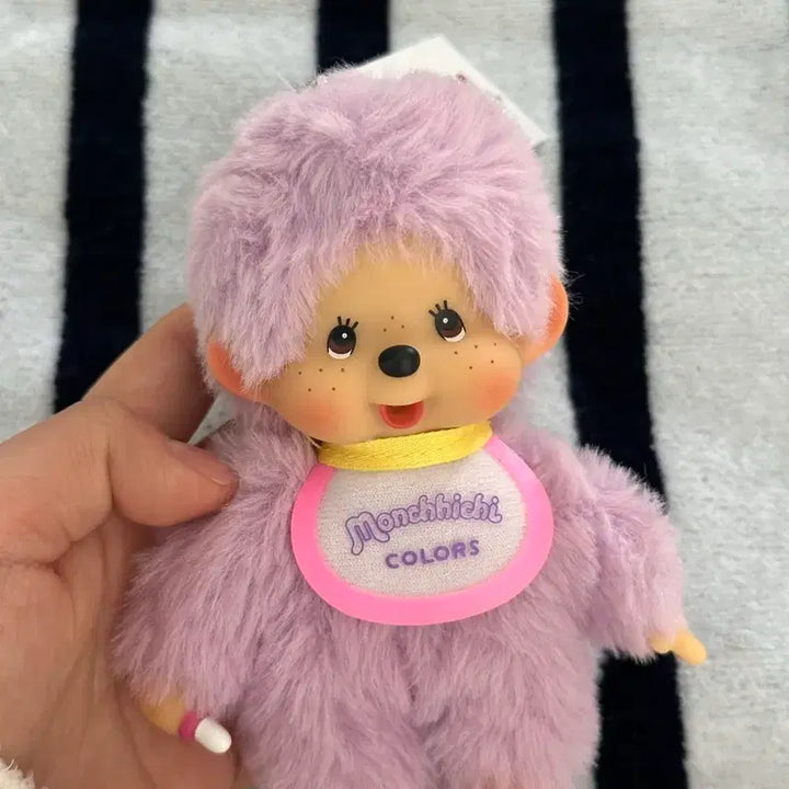 [BUNJANG] Authentic Japanese Color Monchhichi Doll Keychain (Light Purple) / (일본 정품) 컬러 몬치치 연보라색 인형 키링 정품