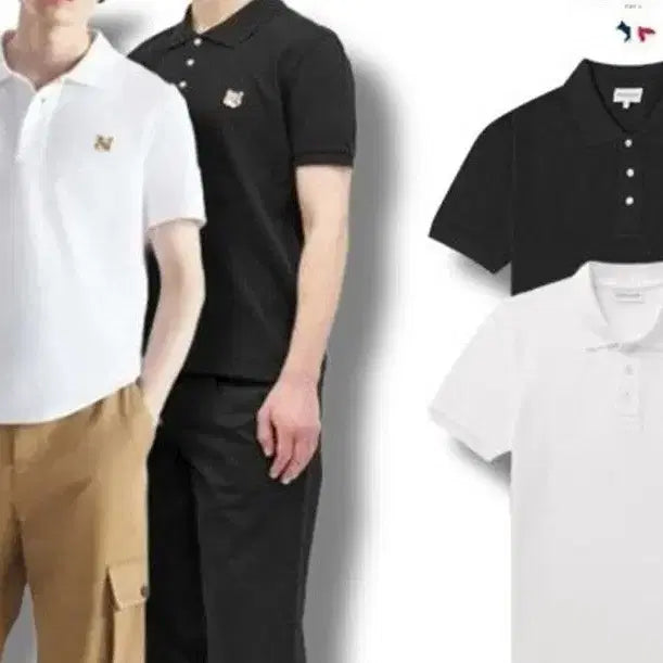 [BUNJANG] Maison Kitsuné PK Collar Short Sleeve T-shirt / 정품/무료배송) 메종키츠네 pk 카라 반팔 / 블랙 화이트